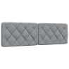 Cabecero de cama acolchado tela gris claro 160 cm 1