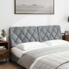 Cabecero de cama acolchado tela gris claro 160 cm 2