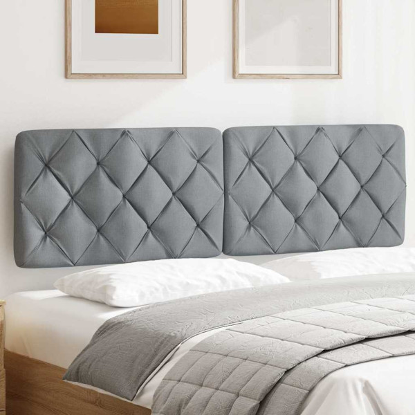 Cabecero de cama acolchado tela gris claro 160 cm M 3