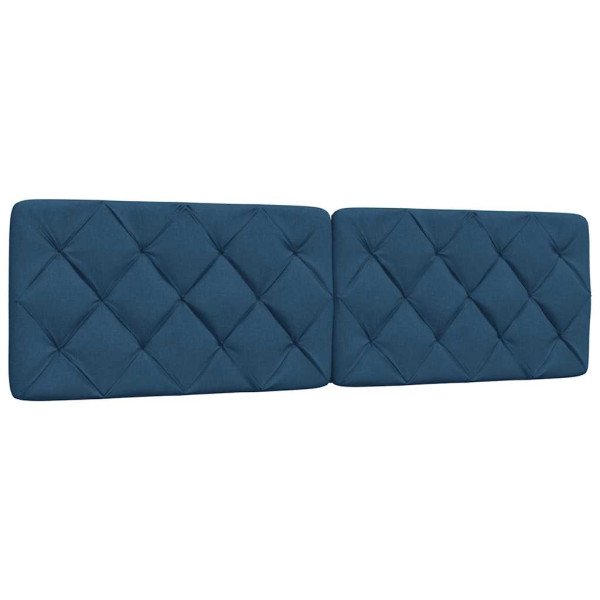 Cabecero de cama acolchado tela azul 180 cm D