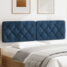 Cabecero de cama acolchado tela azul 180 cm 3