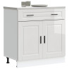 Mueble bajo de cocina porto alto brillo blanco 1