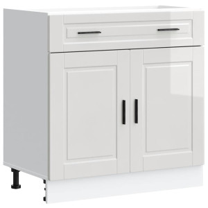 Mueble bajo de cocina porto alto brillo blanco H
