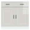 Mueble bajo de cocina porto alto brillo blanco 4