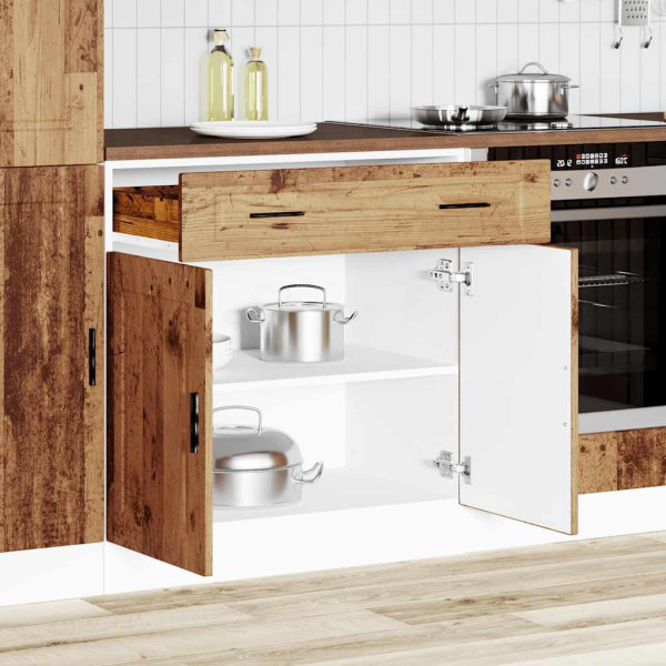 Mueble bajo de cocina porto madera vieja madera reconstituida M 3