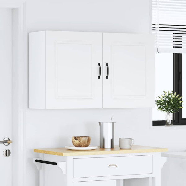Armarios de pared cocina 2 uds Kalmar madera ingeniería blanca M 3