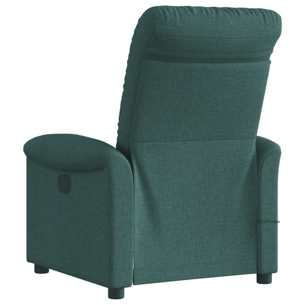 Sillón de masaje reclinable de tela verde oscuro M 5