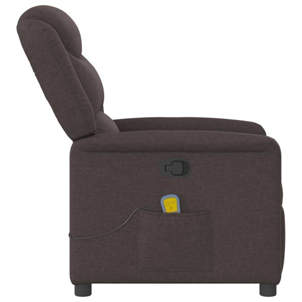 Sillón de masaje reclinable de tela marrón oscuro M 4