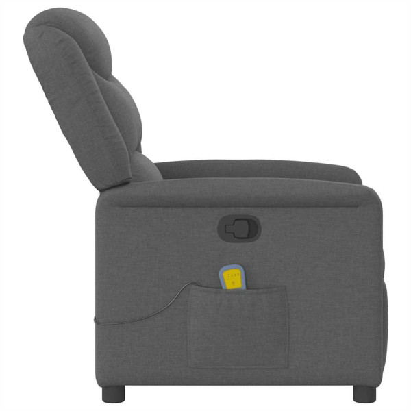Sillón de masaje reclinable de tela gris oscuro M 4