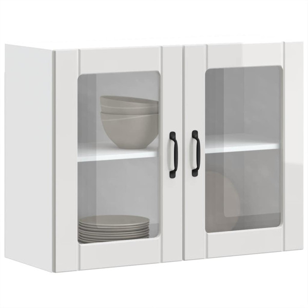 Armário parede de cozinha porta vidro Lucca branco brilhante M 5