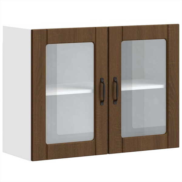 Armario pared cocina puerta de cristal Lucca roble marrón M 2