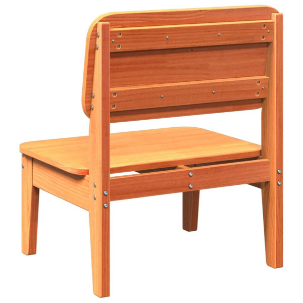 Silla de jardín madera maciza de pino marrón cera 60x52.5x72 cm M 5
