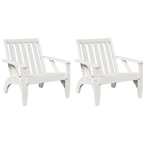 Cadeiras jardim Adirondack 2 pcs 75x77x77cm pinho maciça branco M 2