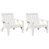 Cadeiras jardim Adirondack 2 pcs 75x77x77cm pinho maciça branco 2