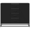 Aparador 92x35x76 cm derivados de madeira preto 4