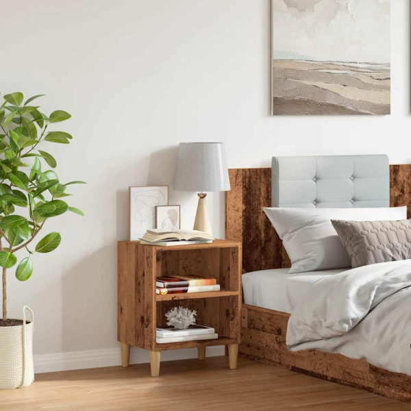 Mesita de noche madera de ingeniería envejecida 40x30x50 cm M 3