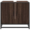 Mueble de lavabo madera de ingeniería roble marrón 65x33x60 cm 5