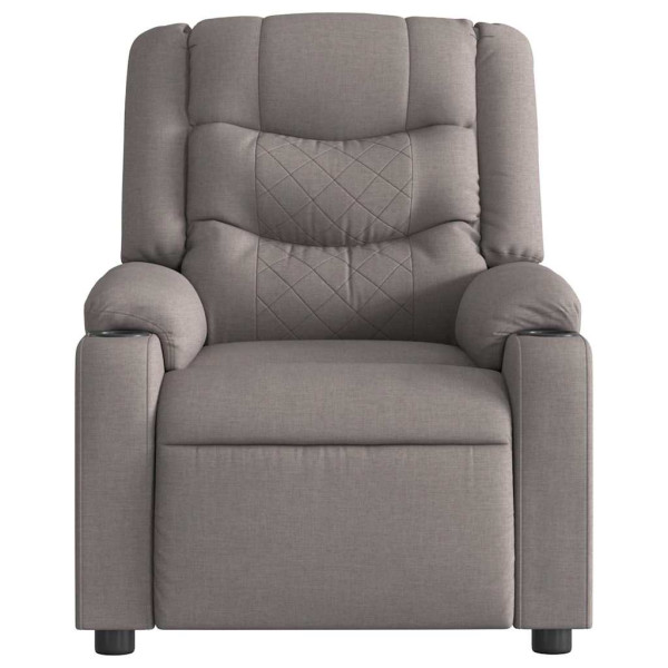 Sillón reclinable de masaje eléctrico tela gris taupe M 5