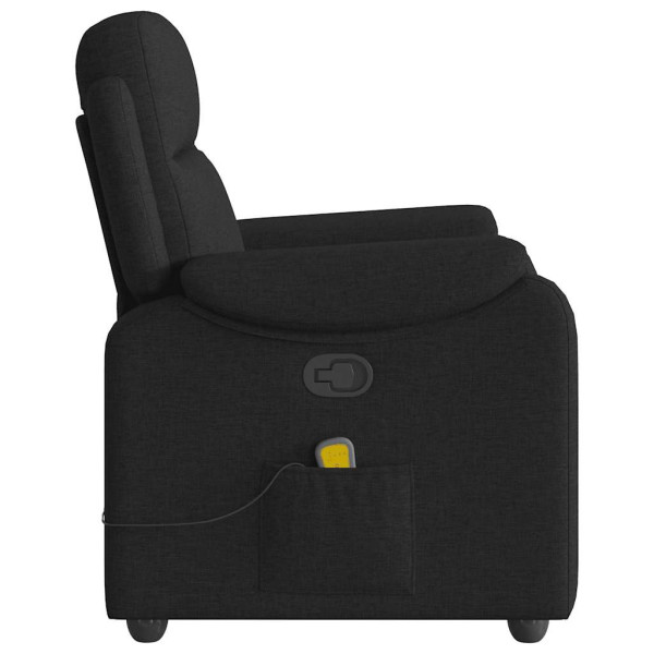 Sillón reclinable de masaje de tela negro M 4