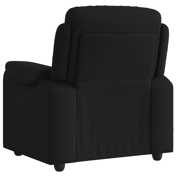 Sillón reclinable de masaje de tela negro M 5