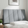 Cabecero de cama acolchado tela gris claro 90 cm 2