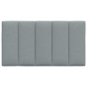 Cabecero de cama acolchado tela gris claro 90 cm 4
