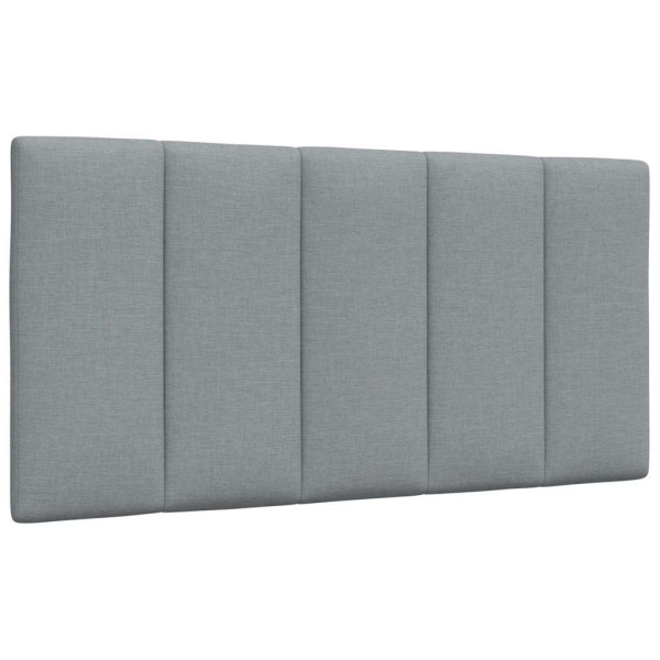 Cabecero de cama acolchado tela gris claro 100 cm D