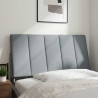 Cabecero de cama acolchado tela gris claro 100 cm 2