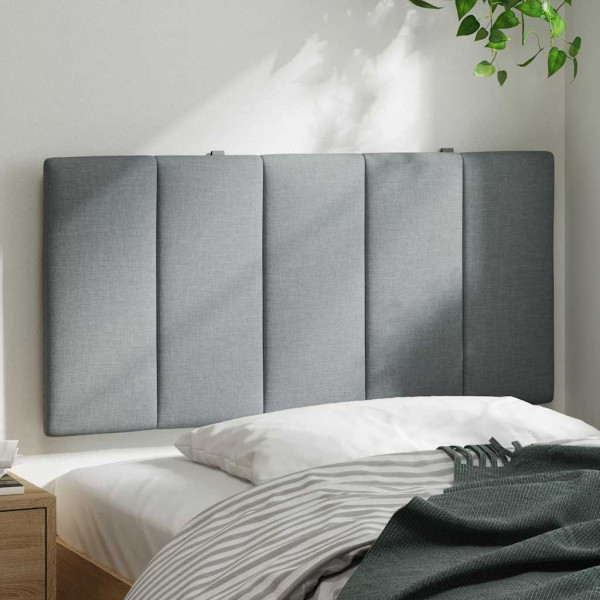 Cabecero de cama acolchado tela gris claro 100 cm M 3