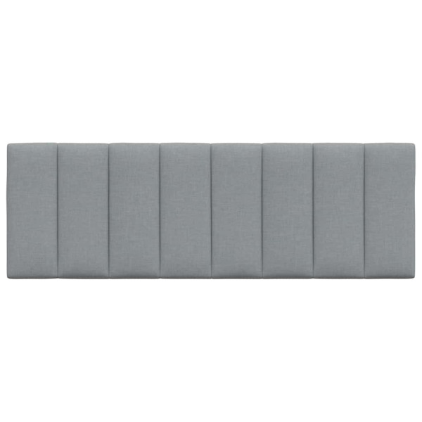 Cabecero de cama acolchado tela gris claro 120 cm M 4
