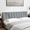 Cabecero de cama acolchado tela gris claro 180 cm 2
