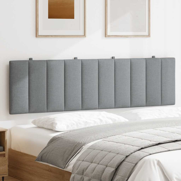 Cabecero de cama acolchado tela gris claro 180 cm M 3