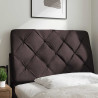 Cabecero de cama acolchado tela marrón oscuro 80 cm 2