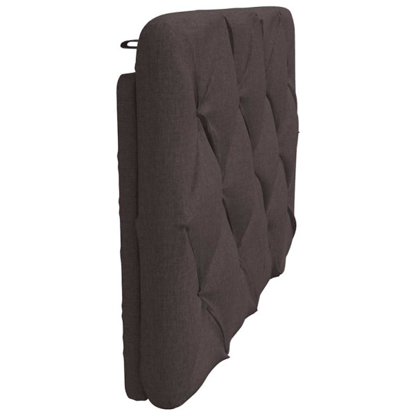 Cabecero de cama acolchado tela marrón oscuro 80 cm M 5