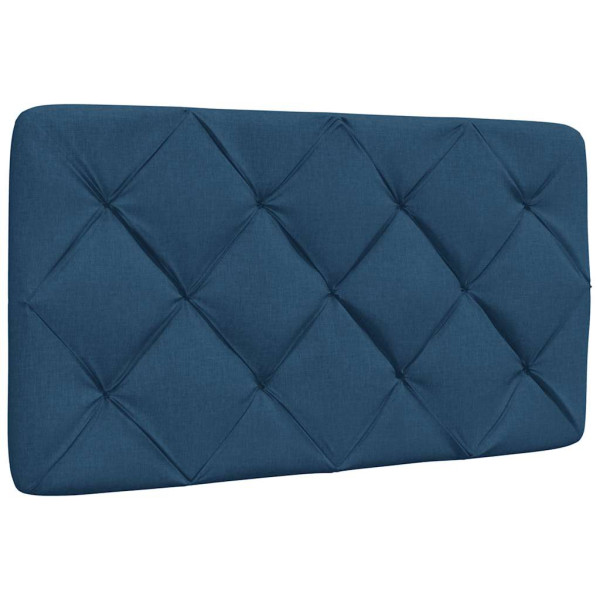 Cabecero de cama acolchado tela azul 90 cm D