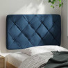 Cabecero de cama acolchado tela azul 90 cm 3