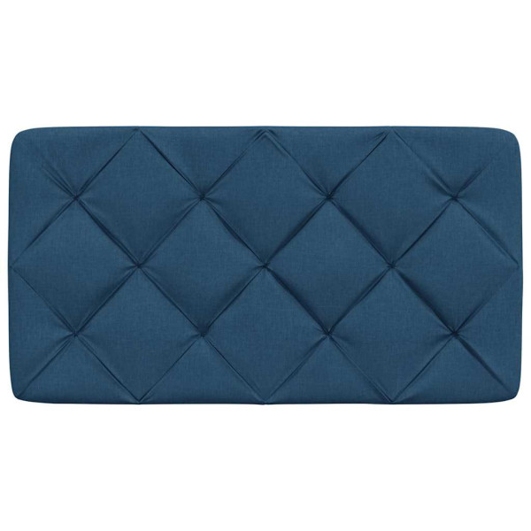 Cabecero de cama acolchado tela azul 90 cm M 4