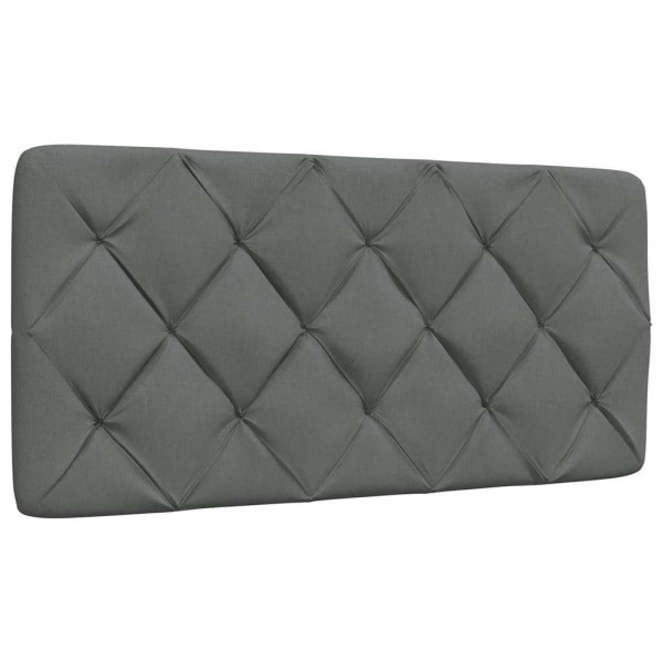 Cabecero de cama acolchado tela gris oscuro 100 cm D