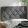 Cabecero de cama acolchado tela gris oscuro 100 cm 3