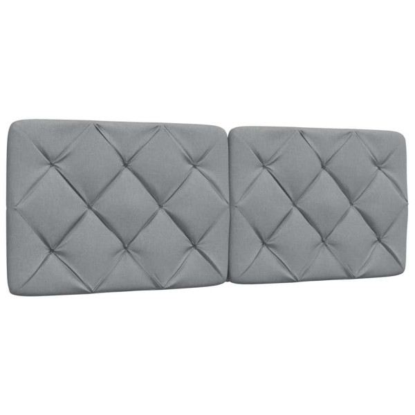 Cabecero de cama acolchado tela gris claro 120 cm D