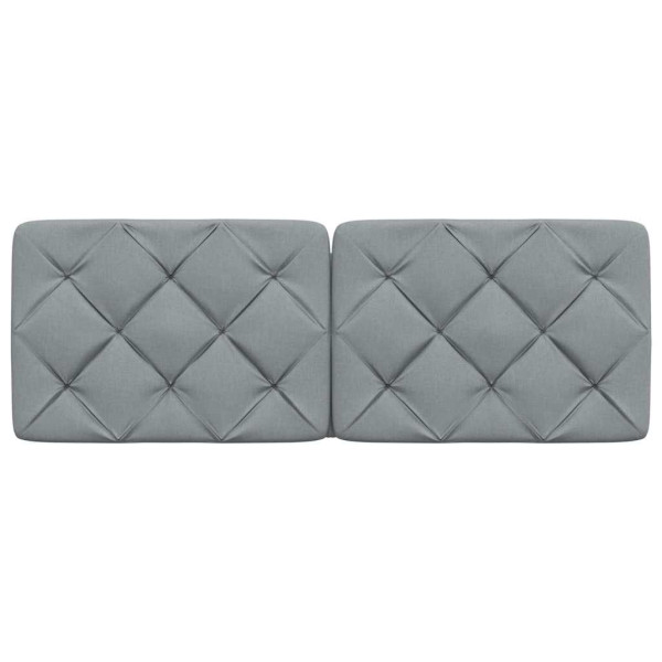 Almofadão de cabeceira 140 cm tecido cinzento-claro M 4