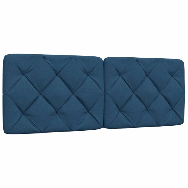 Cabecero de cama acolchado tela azul 140 cm D