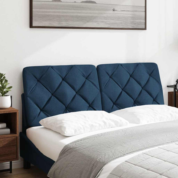 Cabecero de cama acolchado tela azul 140 cm M 2