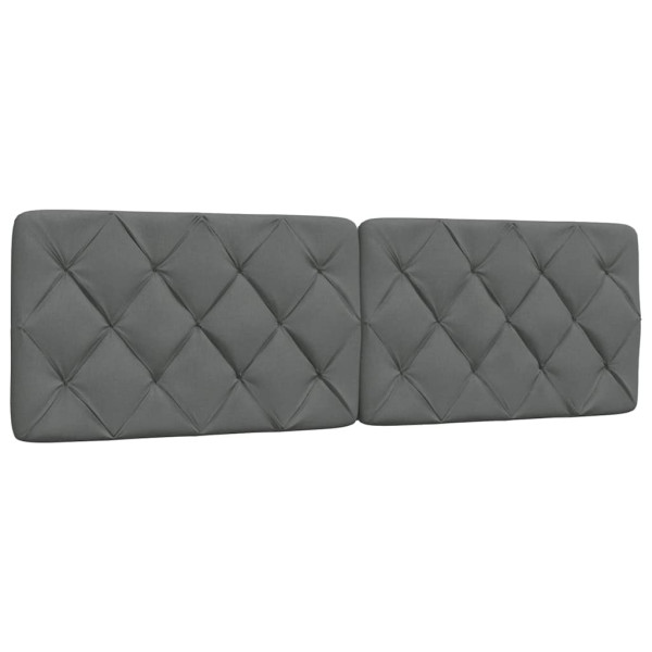 Cabecero de cama acolchado tela gris oscuro 160 cm D