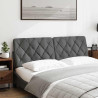 Cabecero de cama acolchado tela gris oscuro 160 cm 2