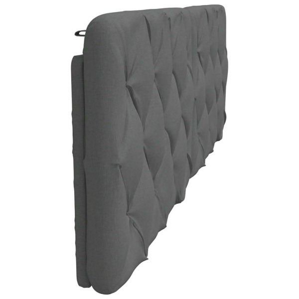 Cabecero de cama acolchado tela gris oscuro 160 cm M 5