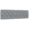 Cabecero de cama acolchado tela gris claro 180 cm 1