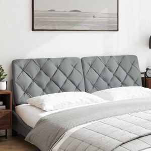 Cabecero de cama acolchado tela gris claro 180 cm H