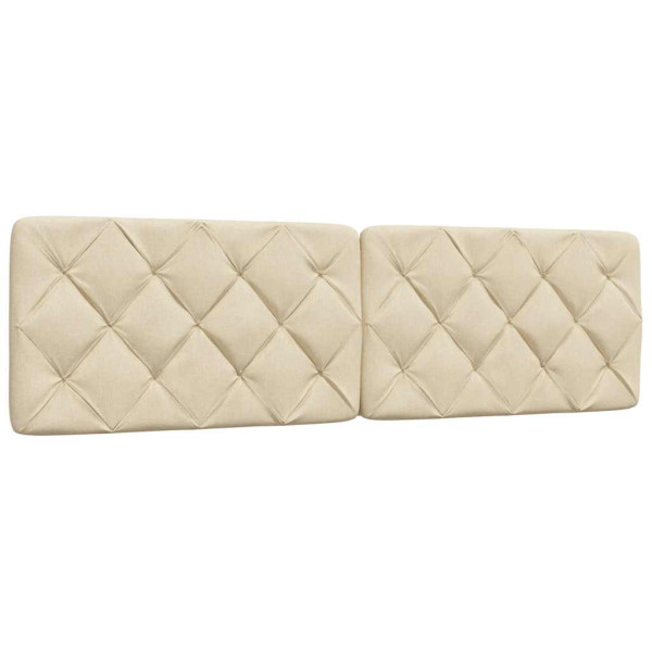 Cabecero de cama acolchado tela crema 180 cm D