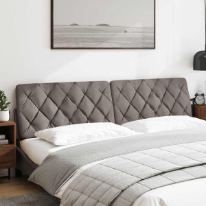 Cabecero de cama acolchado tela gris taupe 200 cm H
